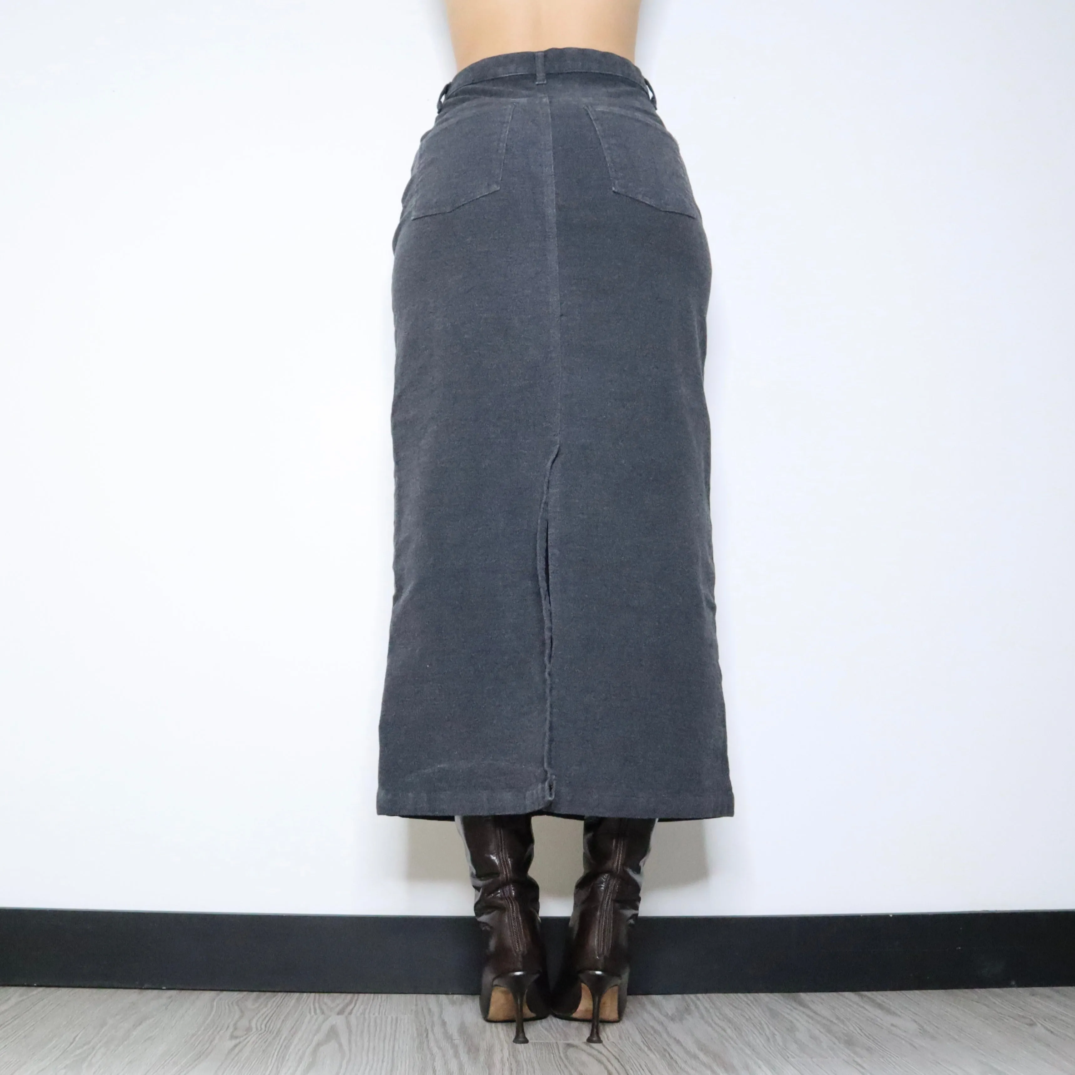 90s Gray Maxi Skirt (S/M)