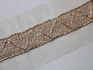 Baby Pink Sequins Work Embroidered Border
