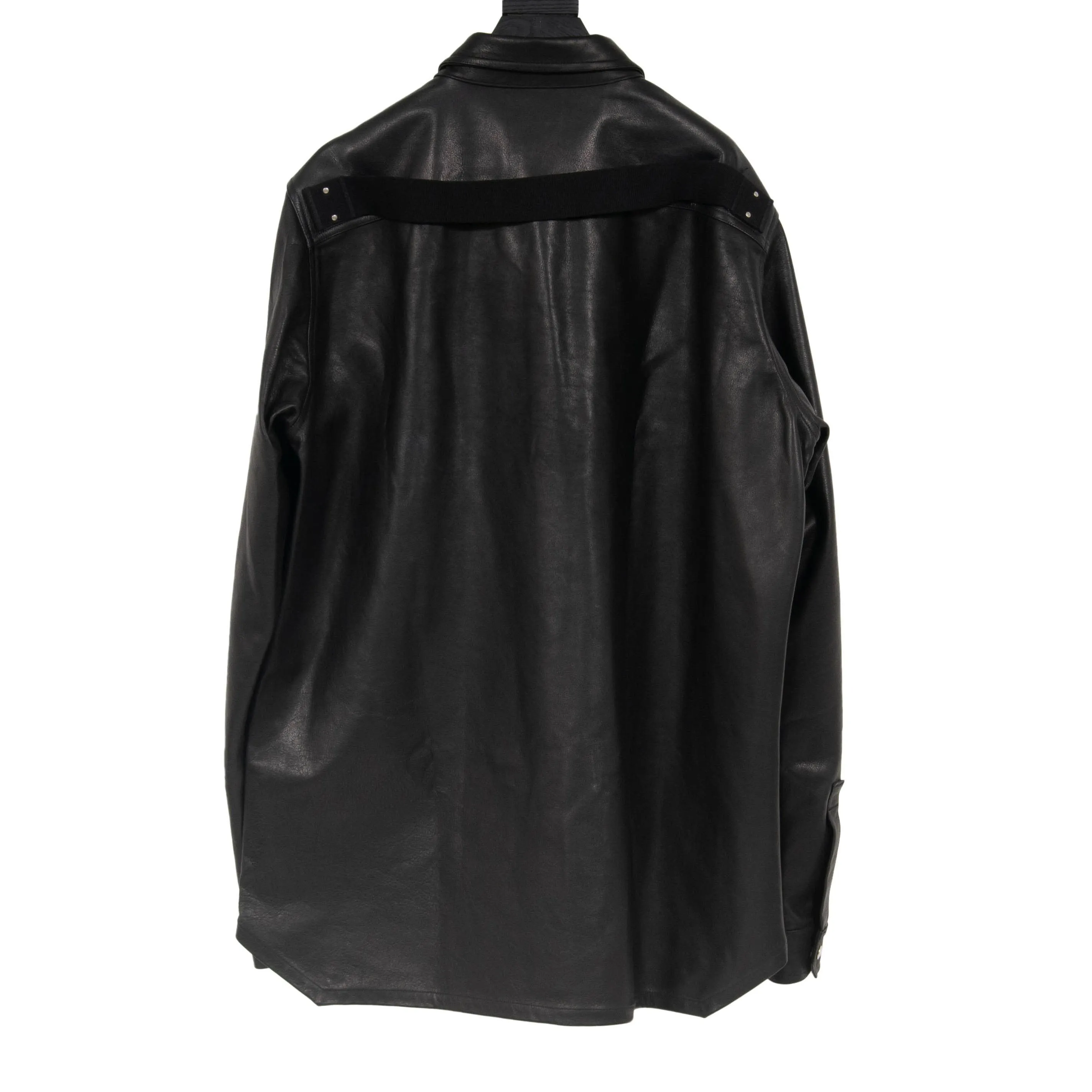 Black Leather Outer Shirt Jacket