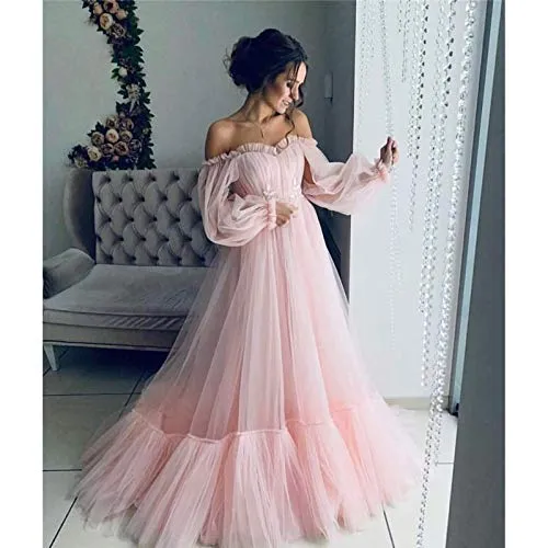 Blue Ball Gown,  Long Sleeve Offshoulder Princess Dress,  Evening Dress,  Plus Size Skirt Dress,  Cute