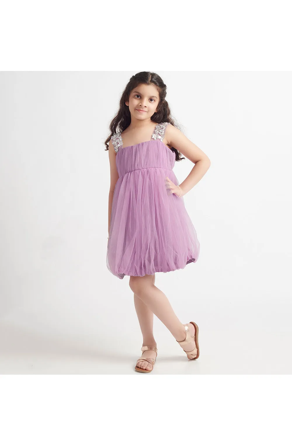 Lavender Net Sleeveless Dress