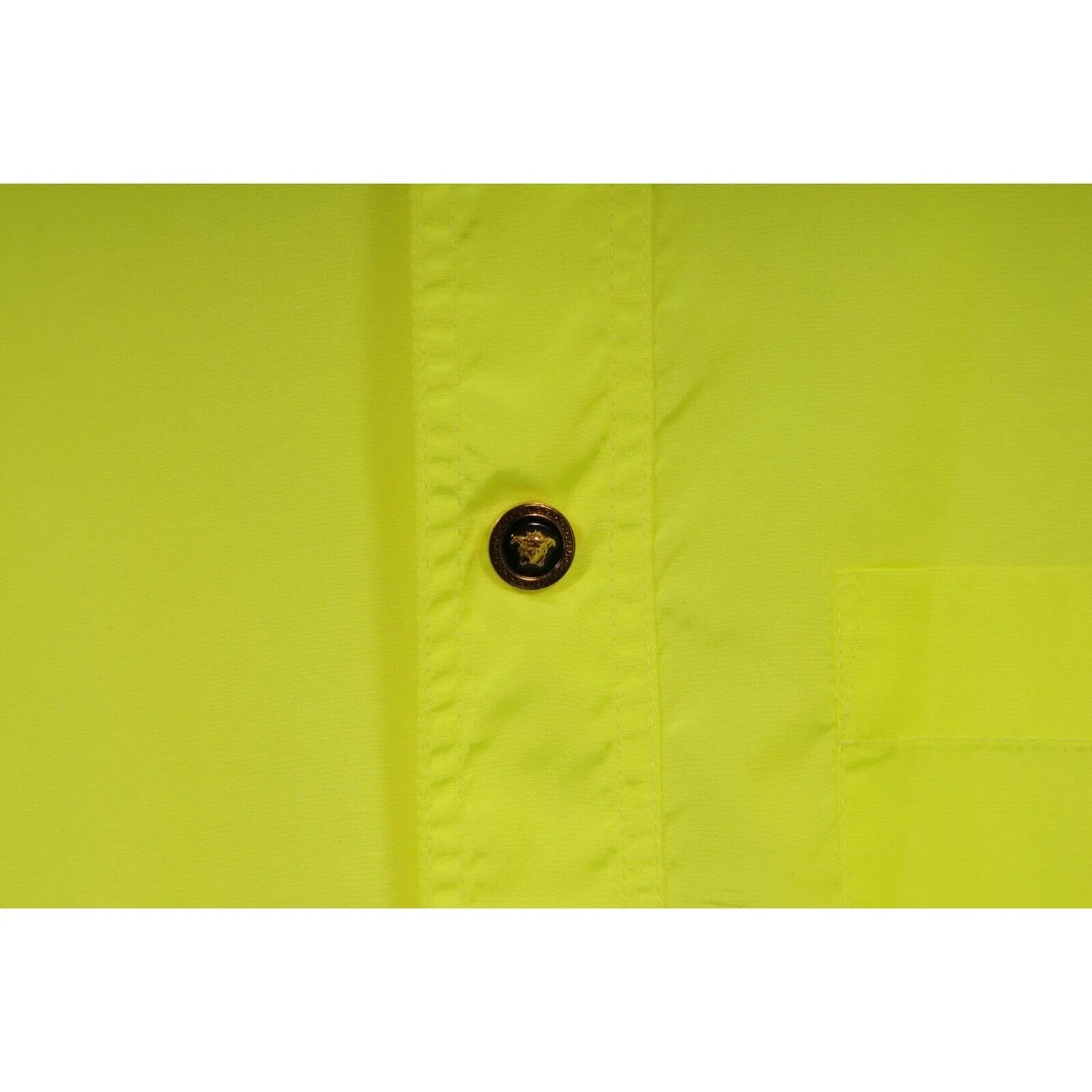 Medusa Button Down Shirt IT 46 Neon Green Long Sleeve Collard Top