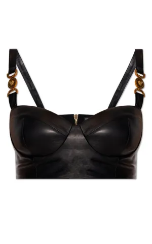 Medusa Lambskin Leather Bralette Top