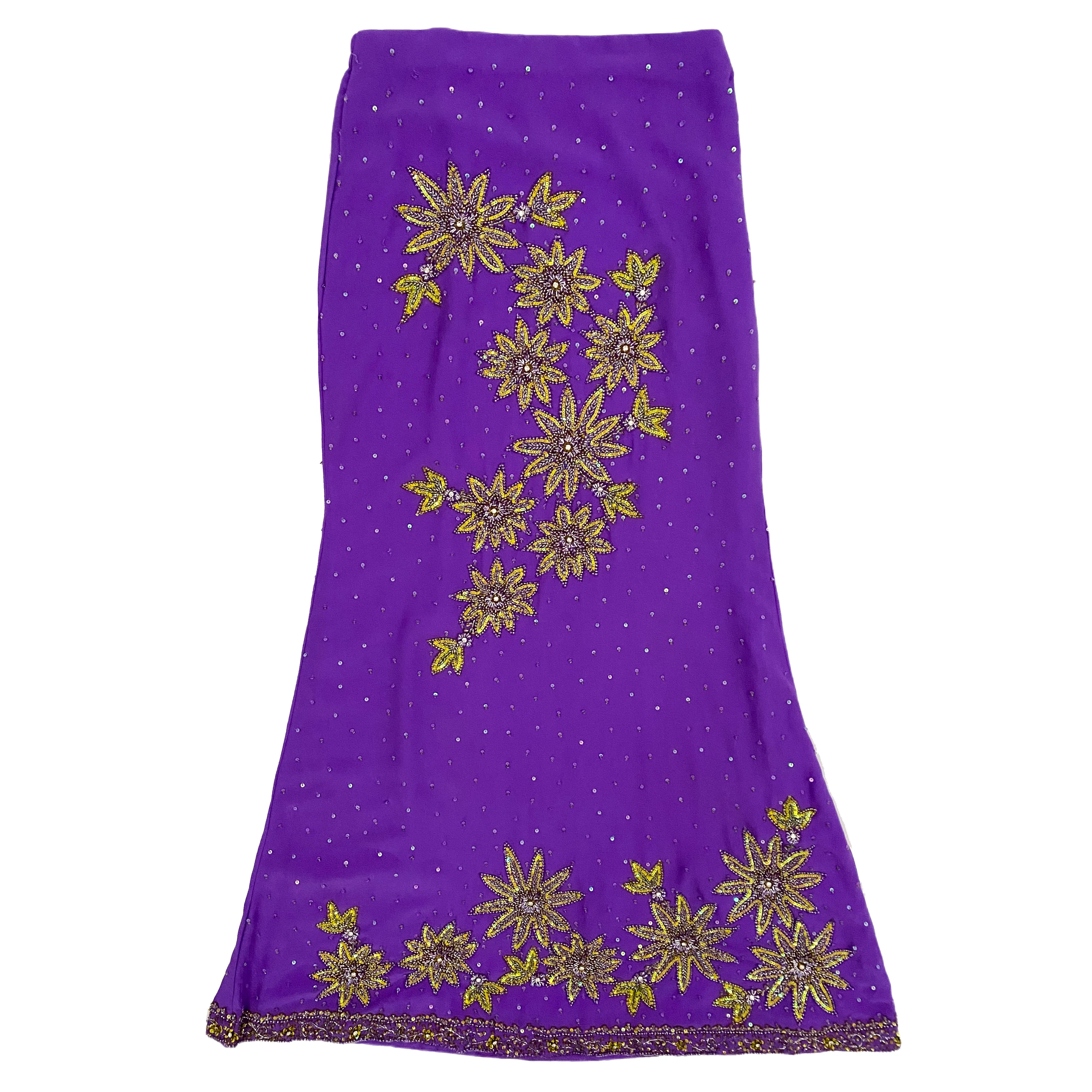 Purple Beaded Maxi Skirt (XS/S)