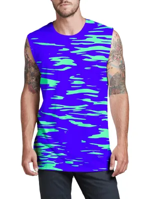 Purple Mint Rave Zebra Stripe Men's Muscle Tank