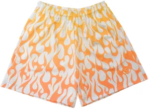 RF Mesh Flame Shorts - White/Orange