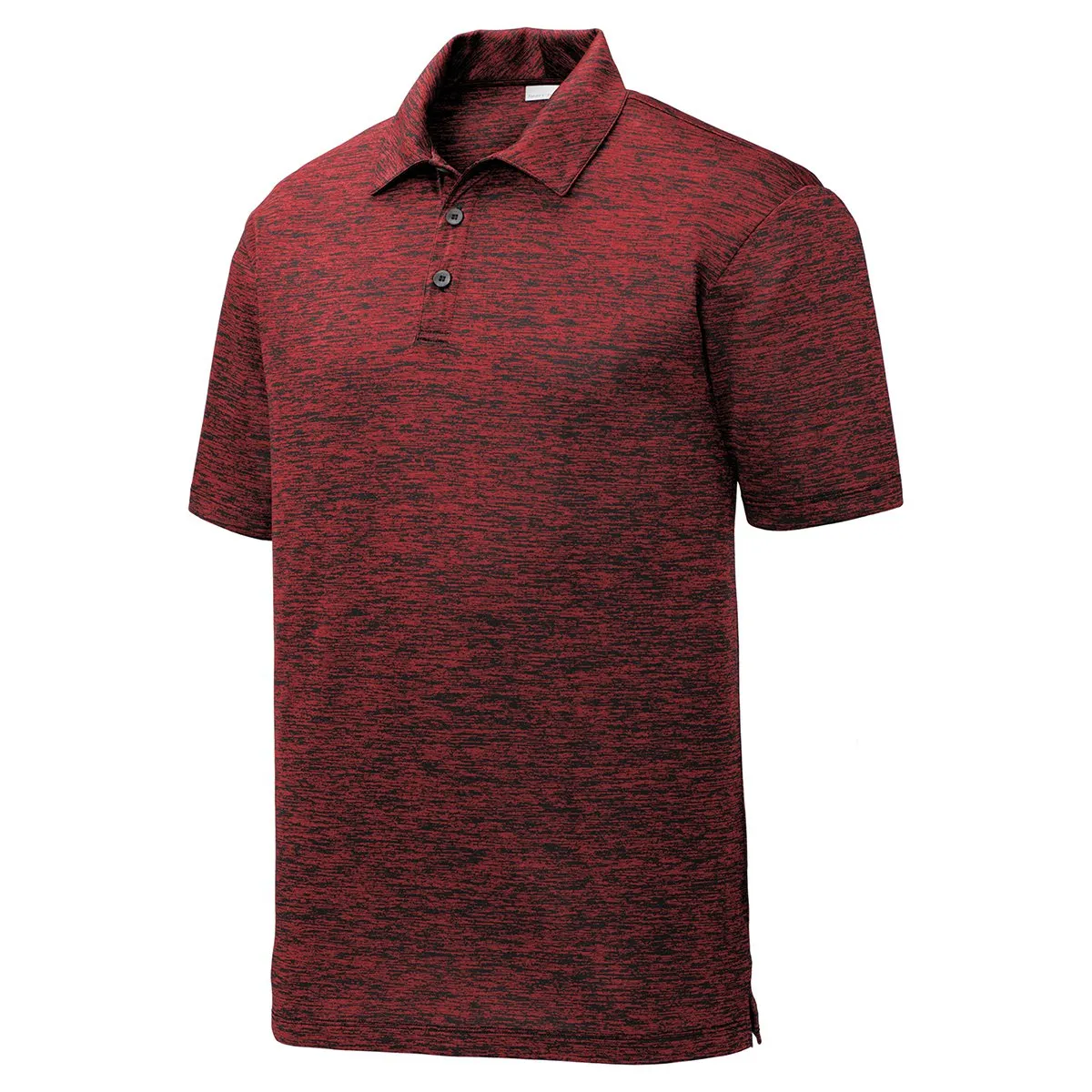Sport-Tek Men's Deep Red-Black Electric PosiCharge Electric Heather Polo