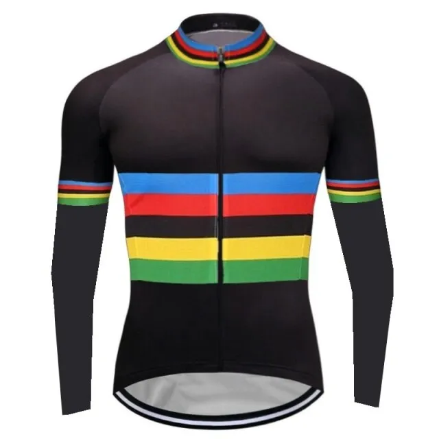 Voguable Men Long Sleeve Cycling Jersey Bicycle Bike Clothing MTB Bib Sports Shirt Team Pro Motocross Mountain Road Tight Top Jacket